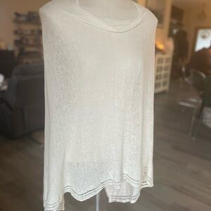 100% linen off white poncho